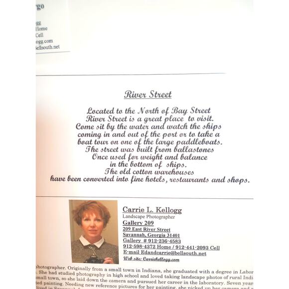 "River Street" Matted Print Photography Art 11x14 Savannah GA By Carrie L Kellog - Picture 4 of 4